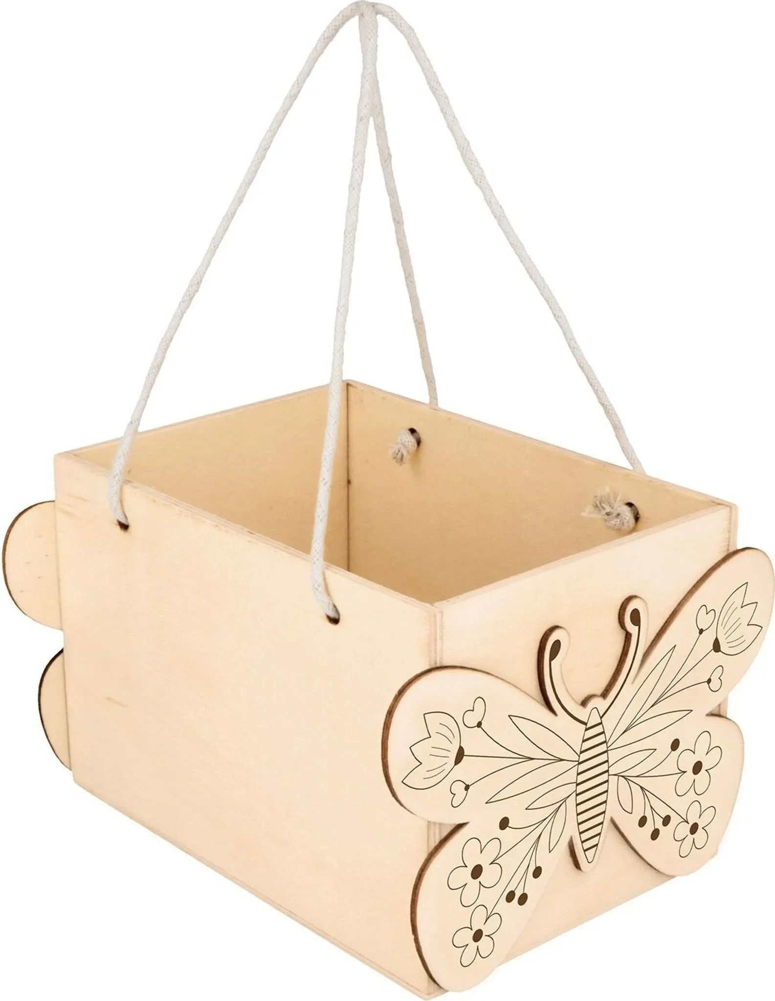Artemio – Holzkorb mit Schmetterlingen