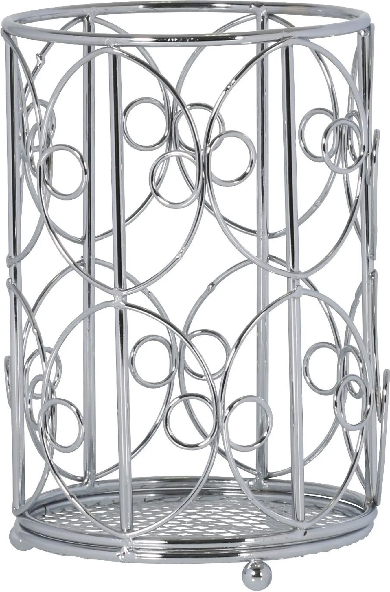 Besteckkorb aus Chromdraht – rund, silber