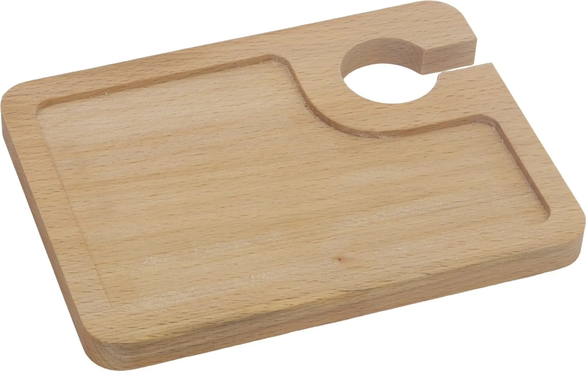 PeeWit – Frühstücks- & Vorspeisenbrett aus Buchenholz mit Glashalter, 20 × 15 cm
