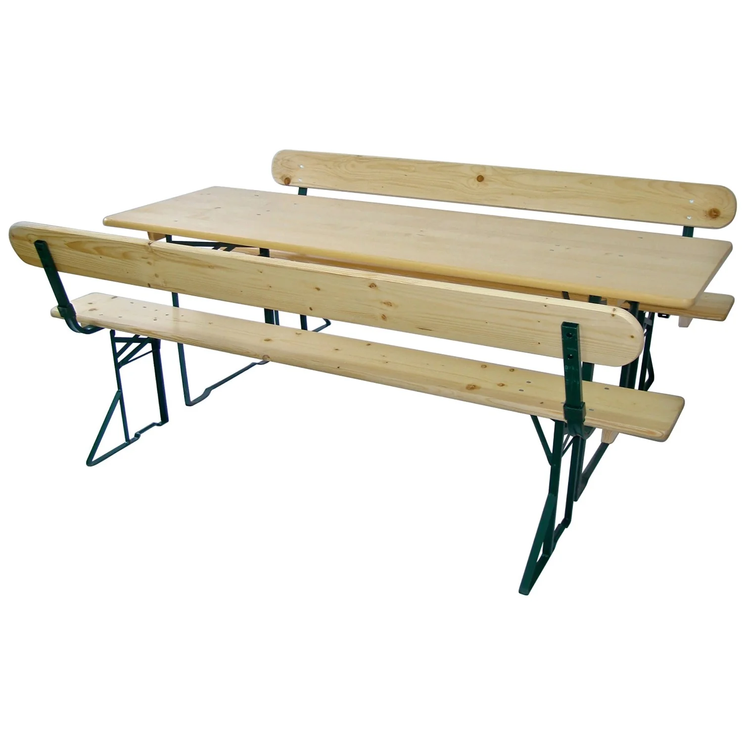 Bierzeltgarnitur Set mit Rückenlehne Tisch 70 cm breit