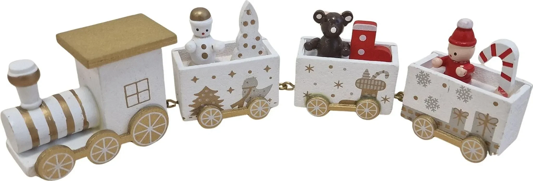 Logbuch Verlag Holz-Zug – Weiß, 4-teilig, 21 cm