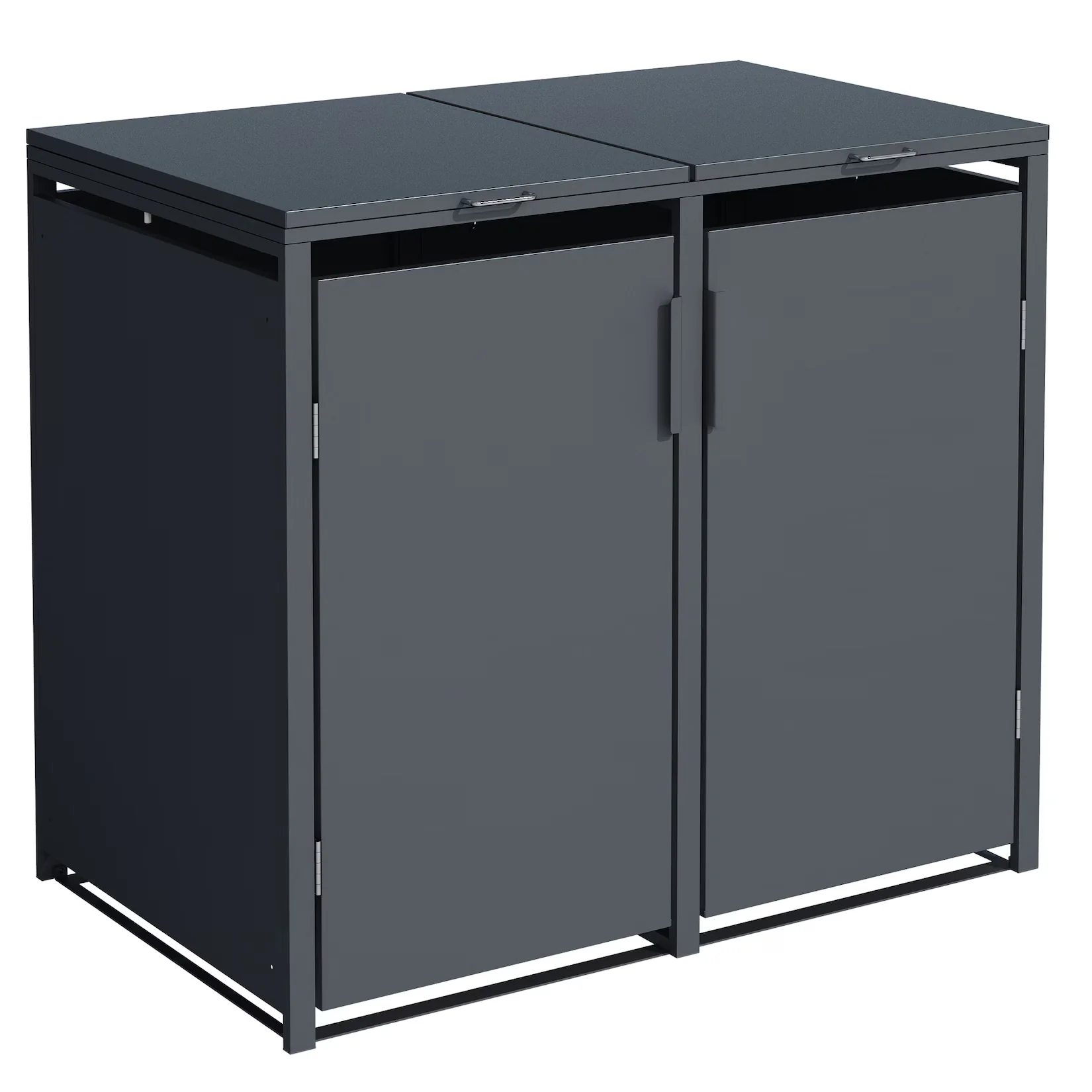DEGAMO Mülltonnenbox München 115x62x102cm für 2x120L Stahl anthrazit