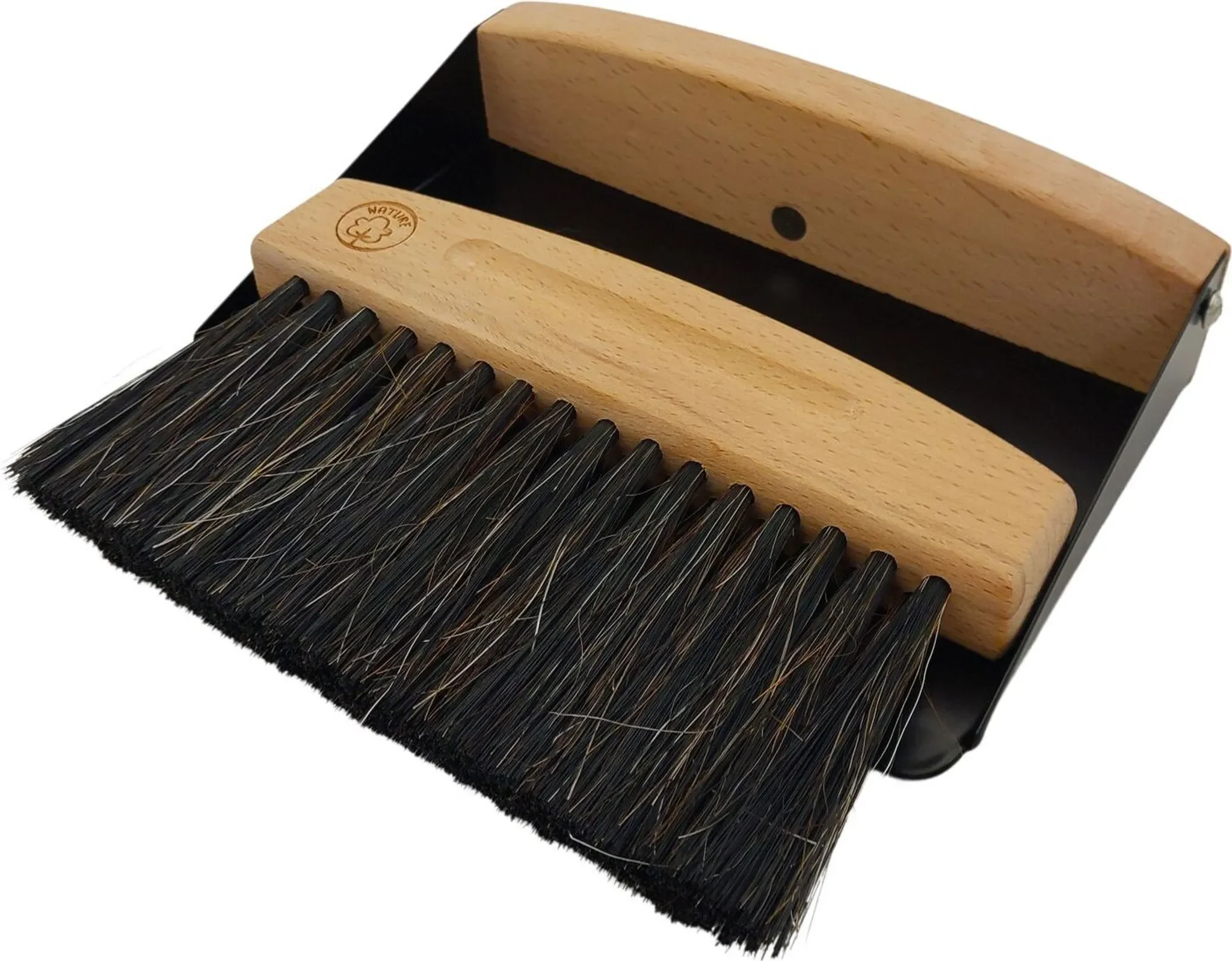 Buri Tischkehrset „BURI“ – Holz & Metall, Schwarz