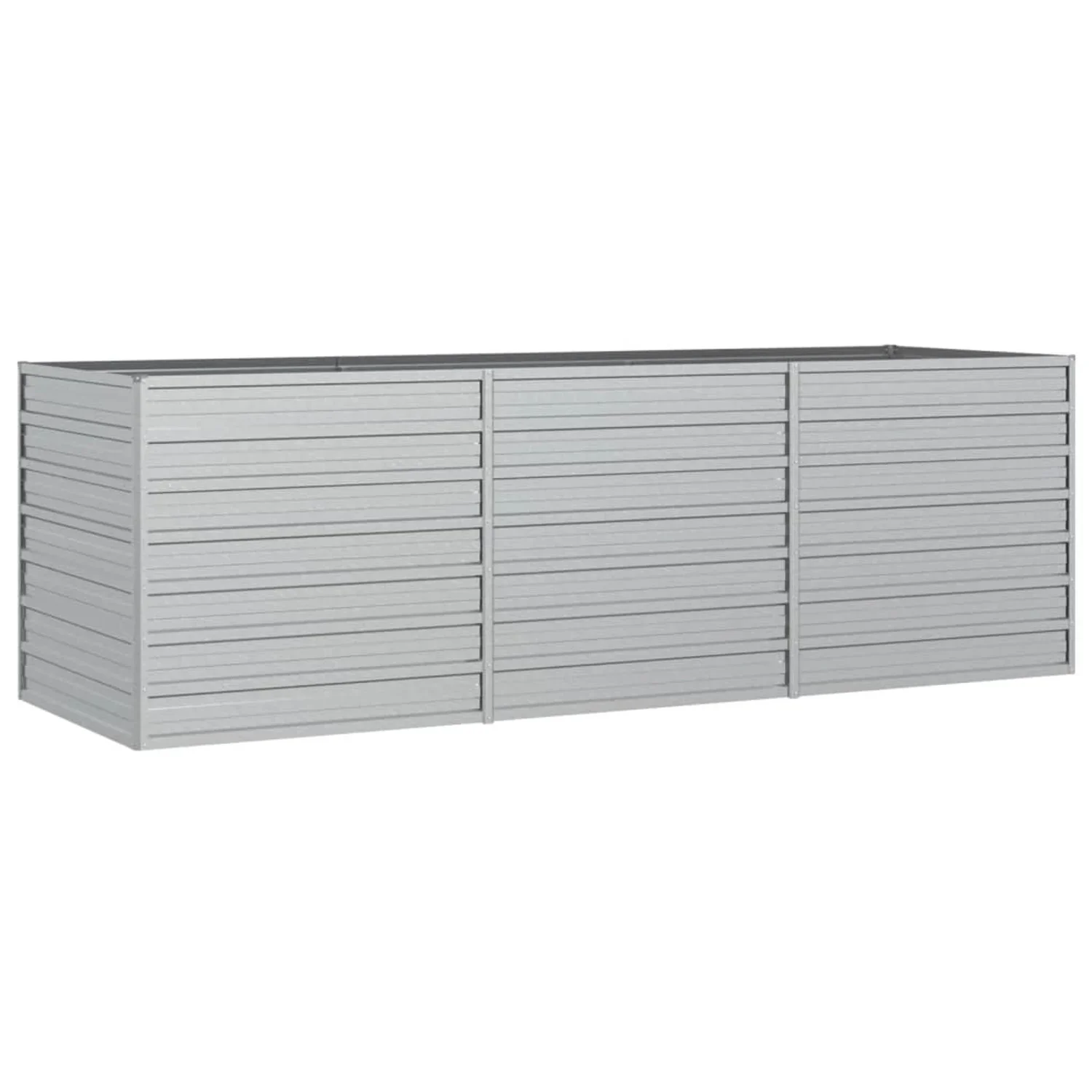 FURNICATO Garten Hochbeet 240x80x77 cm Metall verzinkter Stahl silber